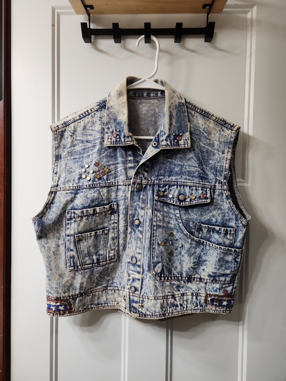 Vintage Acid-Wash Denim Vest